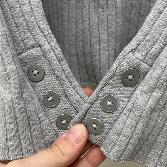 Croft & Barrow Gray Ribbed Cotton Blend Turtle Neck Sweater - Size XL - Picture 7 of 13